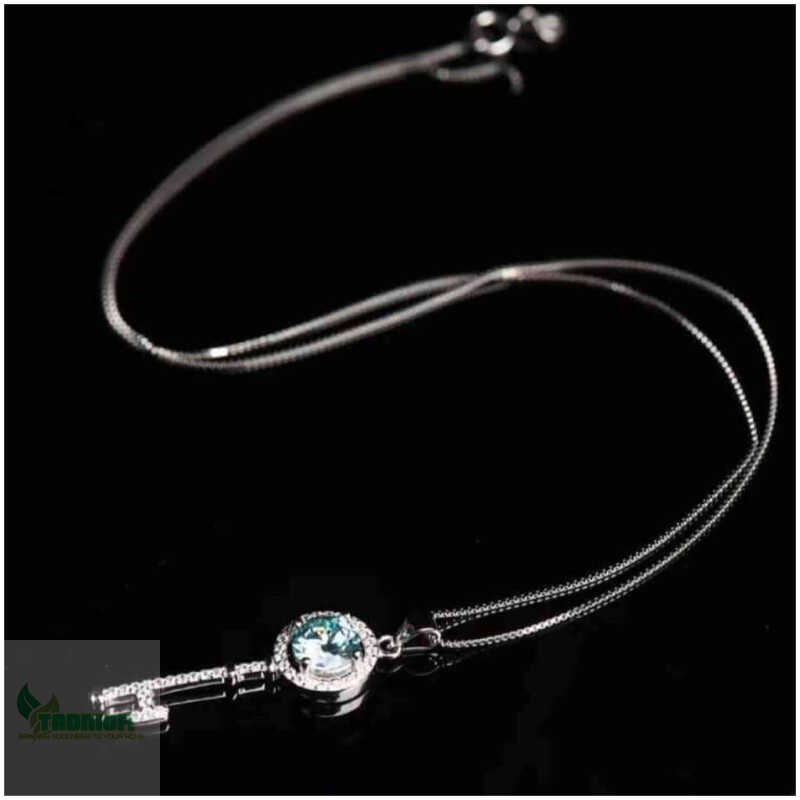 1 Carat Moissanite Key Pendant Necklace - 925 Sterling Silver - Image 4