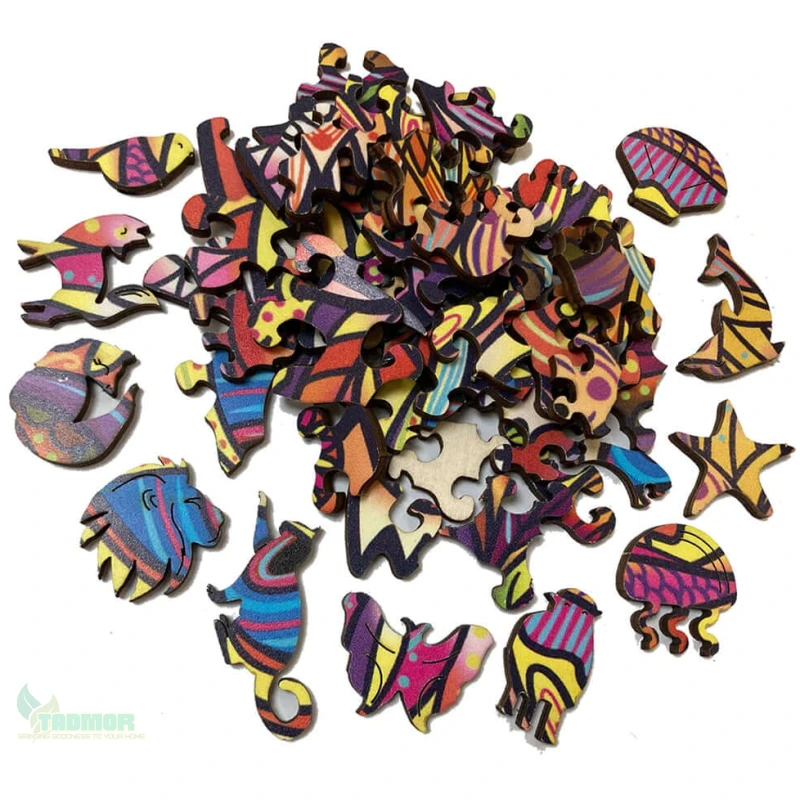 Round Peacock Bird Wooden Puzzle Adult kids Toy - Image 4