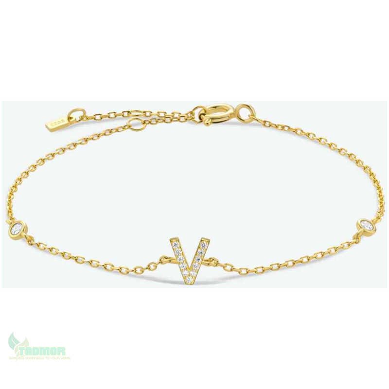 V To Z Zircon 925 Sterling Silver Bracelet
