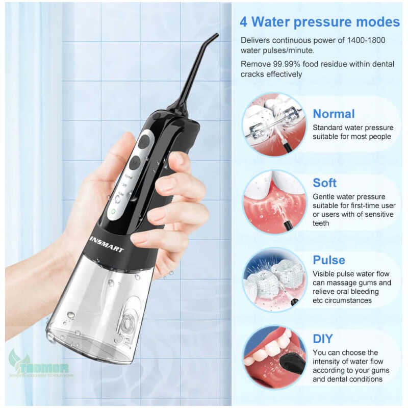Dental Water Flosser - Teeth Whitening, Waterproof, Portable, 300ML - Image 4