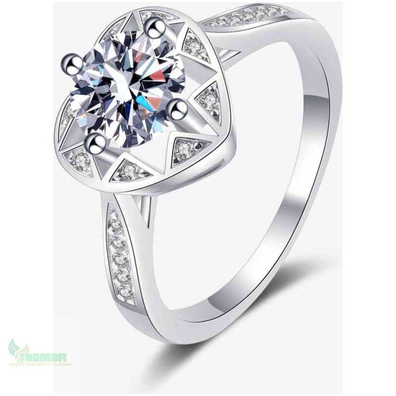 Moissanite Heart Ring