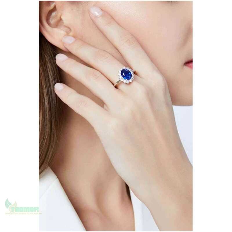 Synthetic Sapphire 925 Sterling Silver Ring - Image 3