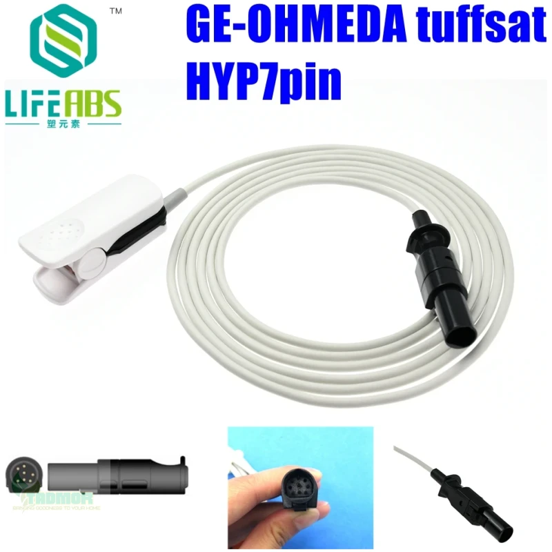 For Ge-Ohmeda Tuffsat,Hyp7pi Patient Monitor Child Finger Clip Ear Clip Silicone Long Cable Reusable Oxygen Spo2 Sensor Probes