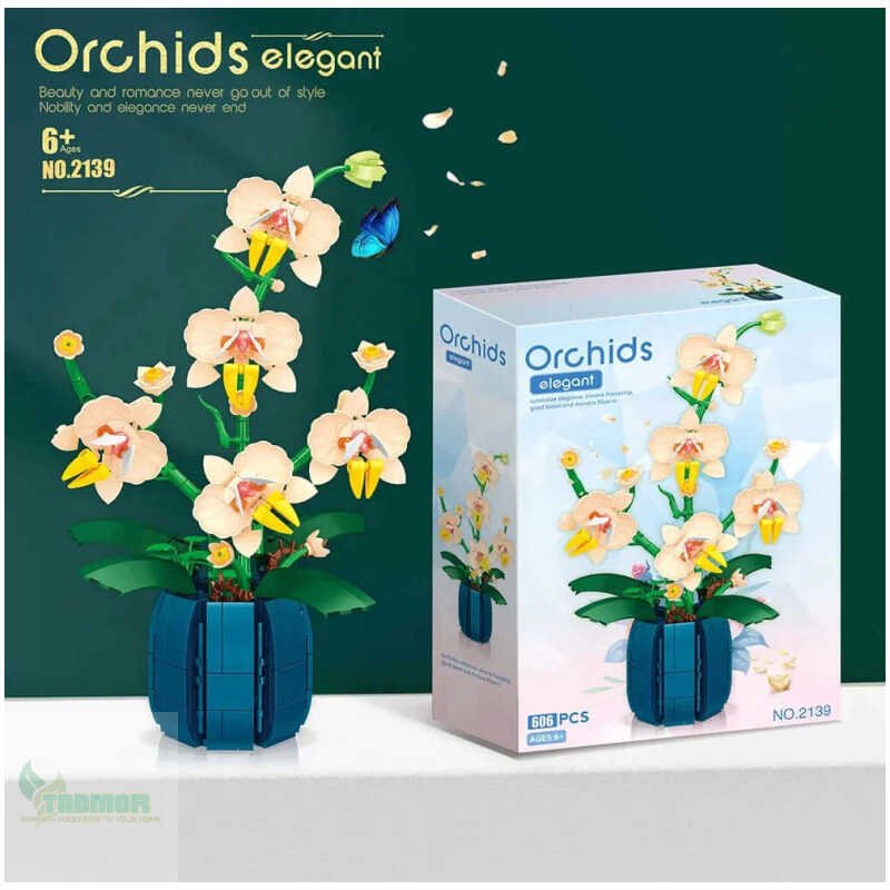 Orchid Building Blocks - Romantic Flower Bouquet Model for Kids Girls Gift - Image 7
