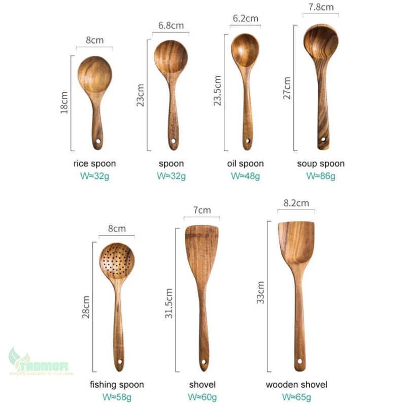 Thailand Wood Kitchenware Tools Set / Tableware Cooking Spoons - Image 2