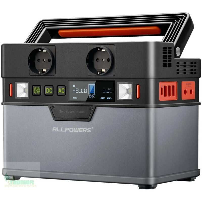 ALLPOWERS Portable Power Station 288Wh / 78000mAh Mobile Power Supply Solar Generators 300W Battery Power Storage For Camping