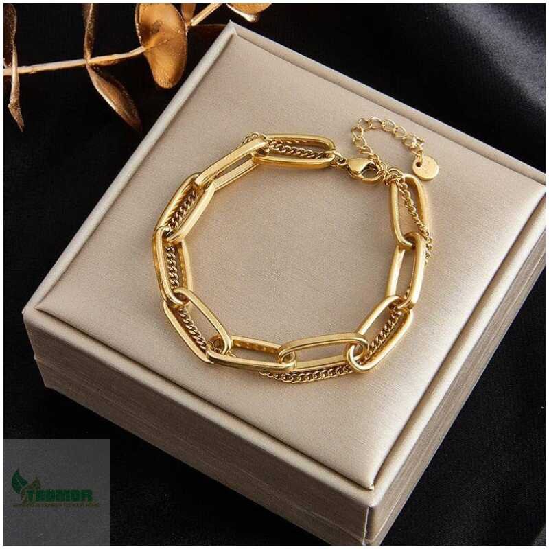 316L Stainless Steel Fashion Link Chain Bangle Charm Bracelets for Women - Image 5
