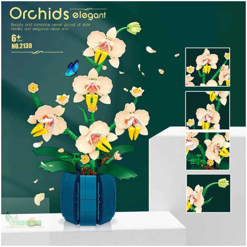 Orchid Building Blocks - Romantic Flower Bouquet Model for Kids Girls Gift - Image 2