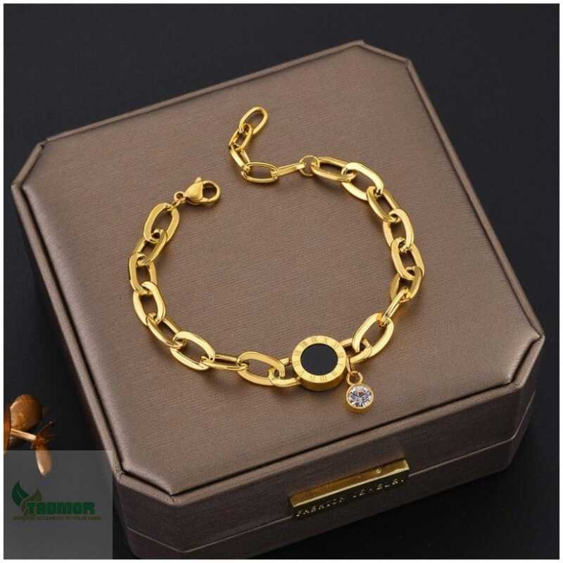 316L Stainless Steel Fashion Link Chain Bangle Charm Bracelets for Women - Image 8