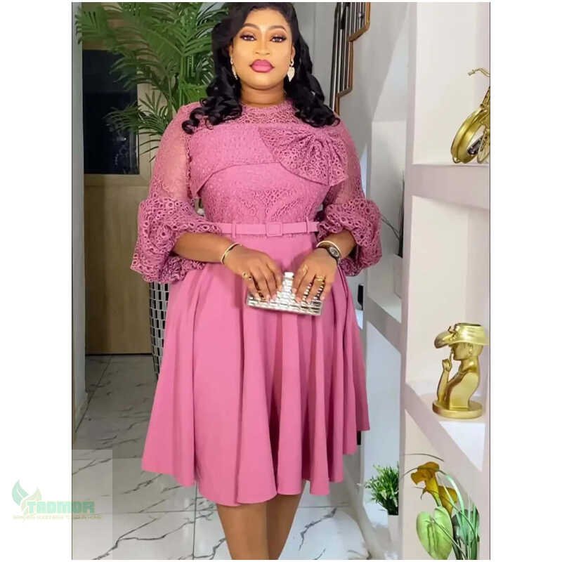 Plus Size African Party Dresses for Women 2024 New Fashion Dashiki Ankara Lace Wedding Gowns Elegant