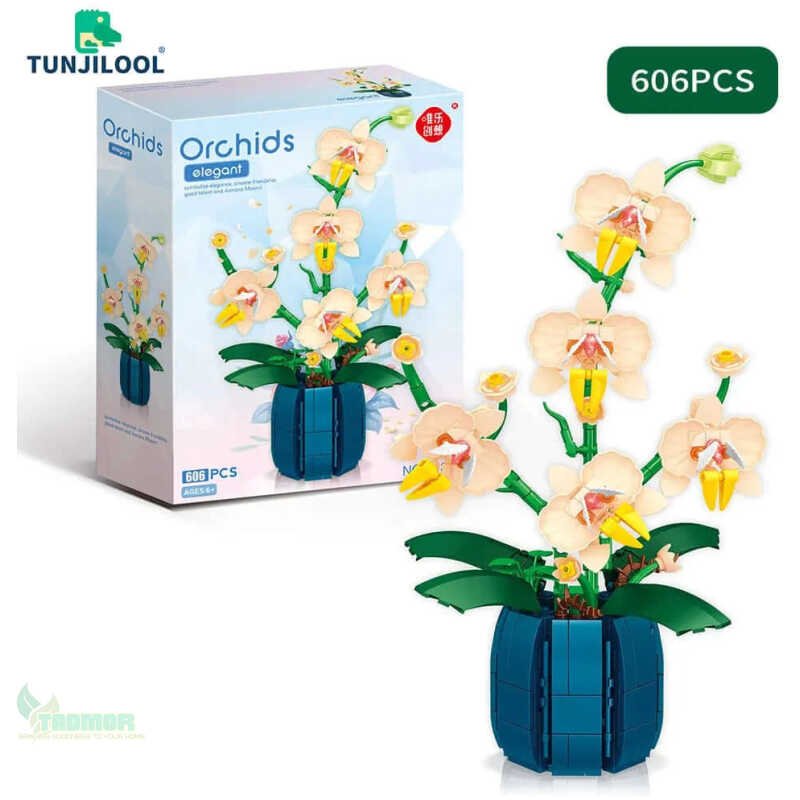 Orchid Building Blocks - Romantic Flower Bouquet Model for Kids Girls Gift