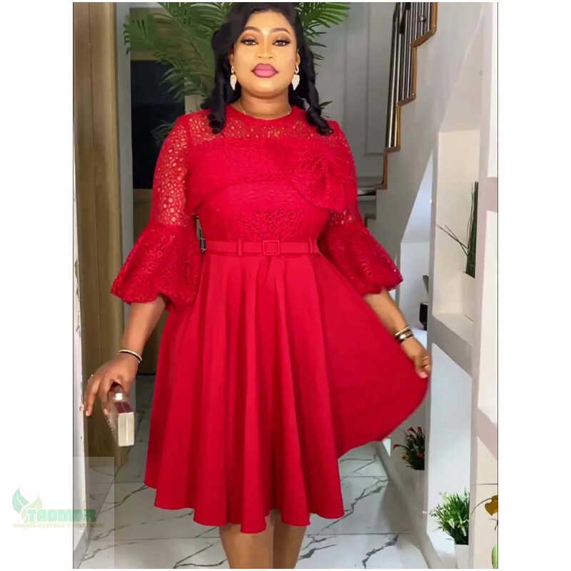 Plus Size African Party Dresses for Women 2024 New Fashion Dashiki Ankara Lace Wedding Gowns Elegant - Image 2