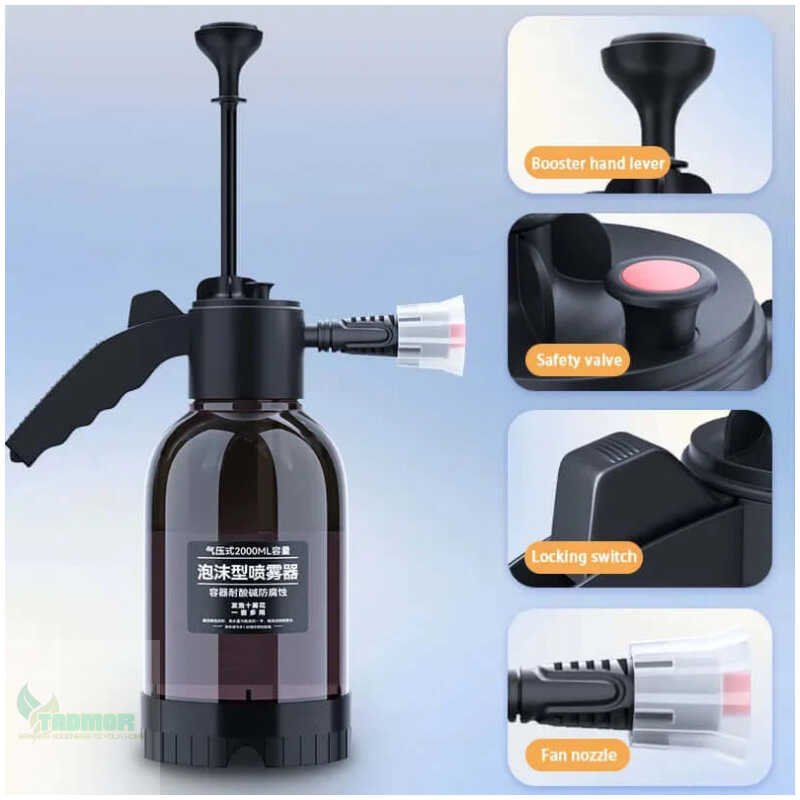 SEAMETAL 2L Hand Pump Foam Sprayer High Pressure Car Wash Spray Bottle - Image 2