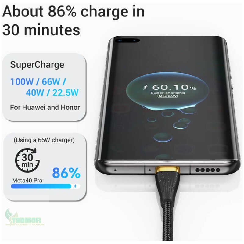 SOMETECH 3-in-1 USB Charge Cable 6A 100W: Huawei/Honor, iPhone 14, Samsung - Image 3