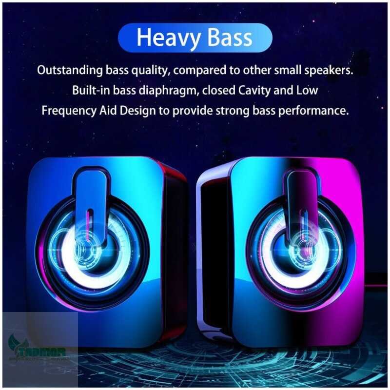 Computer Speakers PC Sound Box HIFI Stereo Microphone USB Wired - Image 2