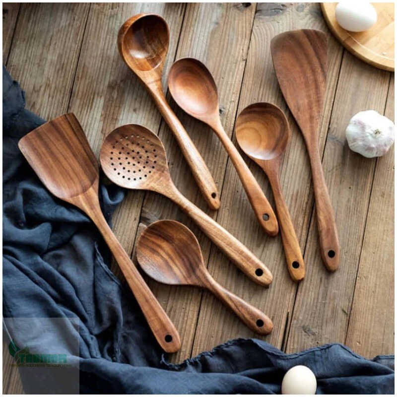 Thailand Wood Kitchenware Tools Set / Tableware Cooking Spoons - Image 6