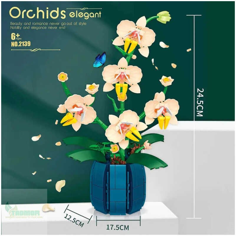Orchid Building Blocks - Romantic Flower Bouquet Model for Kids Girls Gift - Image 5