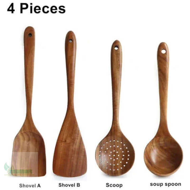 Thailand Wood Kitchenware Tools Set / Tableware Cooking Spoons - Image 3