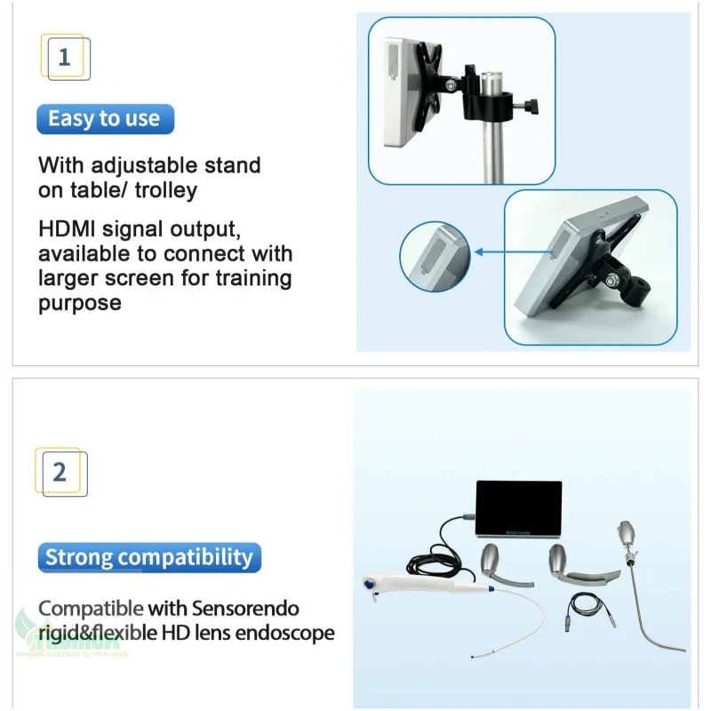 Sensorendo 7-inch Touchscreen Video Laryngoscope with Reusable Blades (MIL0/1/MAC1/2/3/4/D-Blade)for Anesthesia Intubation - Image 5
