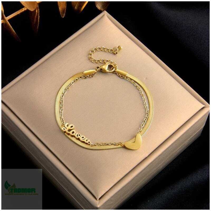 316L Stainless Steel Fashion Link Chain Bangle Charm Bracelets for Women - Image 3