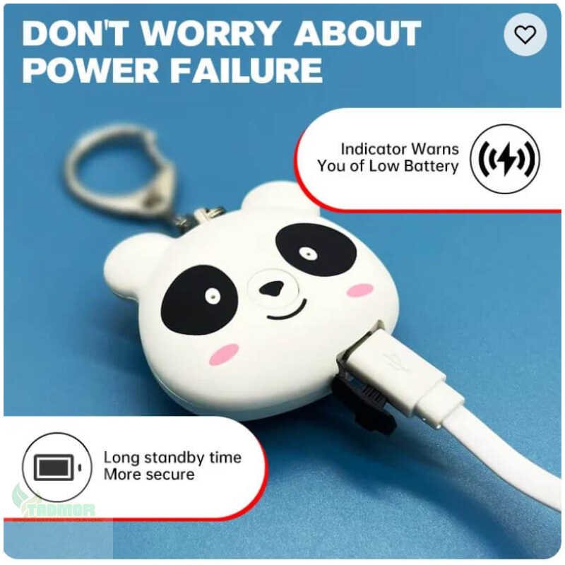 Cute Rechargeable Personal Alarm Keychain. - Image 2
