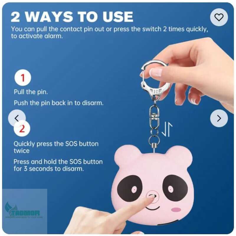 Cute Rechargeable Personal Alarm Keychain. - Image 3