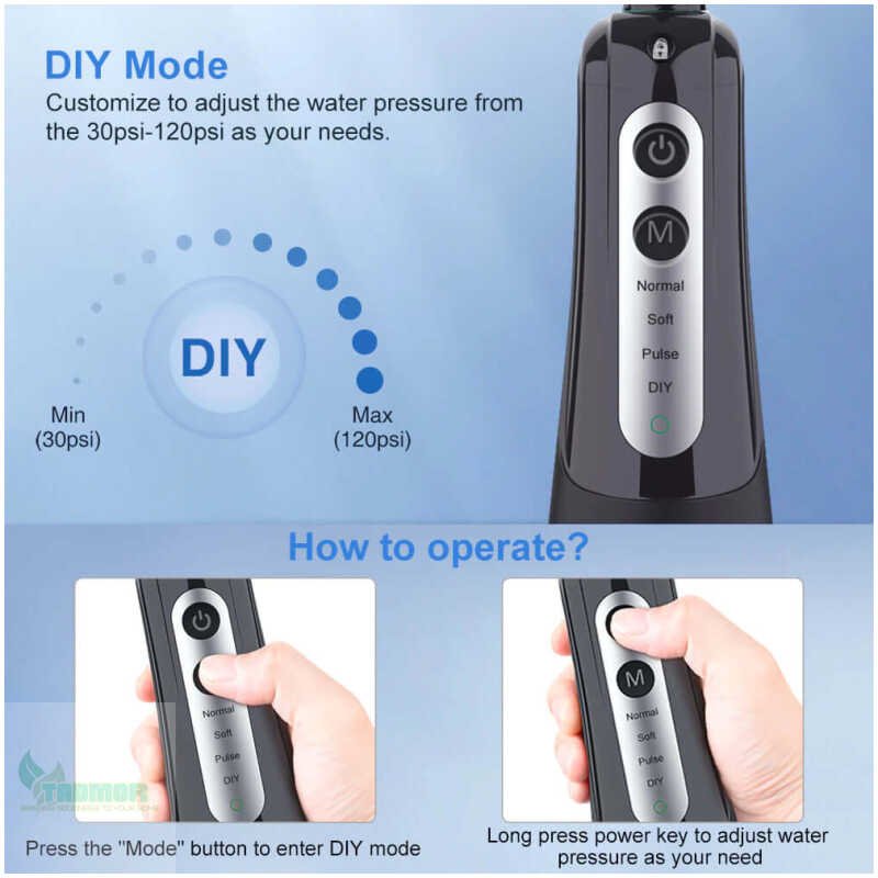 Dental Water Flosser - Teeth Whitening, Waterproof, Portable, 300ML - Image 12