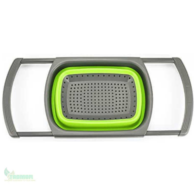 Silicone Collapsible Over The Sink Retractable Colander With Handle - Image 4
