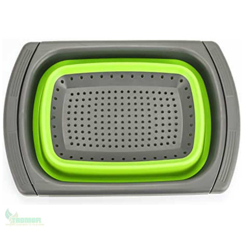 Silicone Collapsible Over The Sink Retractable Colander With Handle - Image 5